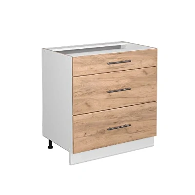 Abbildung von Vicco Unterschrank Fame Line Goldkraft Eiche/Weiß, 80cm, ohne Arbeitsplatte