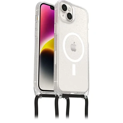Abbildung von OtterBox React Necklace Hülle mit MagSafe für iPhone 14 Plus, ultraschlanke, schützende Verstellbarer und Abnehmbarer Handykette, Stardust