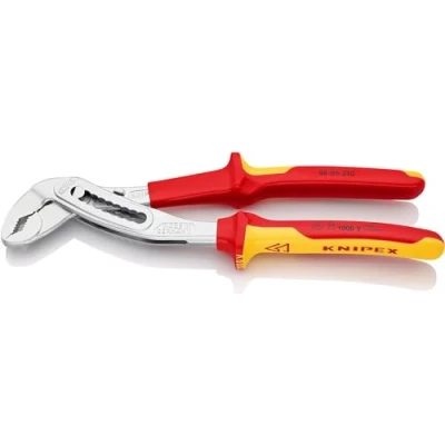 Abbildung von KNIPEX Alligator Wasserpumpenzange isoliert mit Mehrkomponenten Hüllen, VDE geprüft verchromt 250 mm 88 06 SB