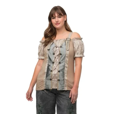 Abbildung von Ulla Popken Bluse, Damen, Größe: 46/48, Beige