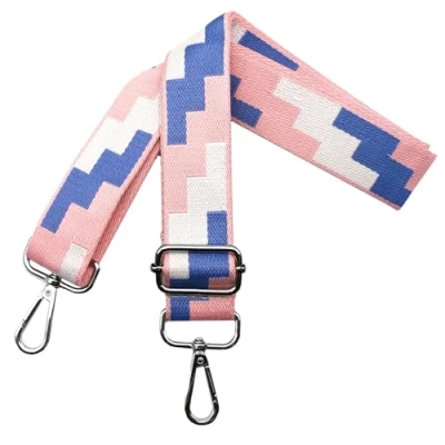 Abbildung von Taschengurte zum Wechseln Verstellbarer Schultergurt für Taschen, Taschengurt Breit 3.8 cm Schulterriemen mit Silber Karabiner Damen Tragegurt Schultertasche und Handtaschen, Rosa, J2