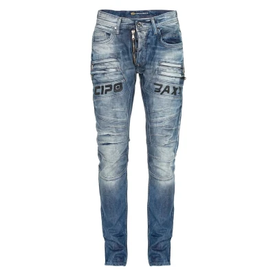 Abbildung von Cipo &amp; Baxx IM LÄSSIGEN Bikerstyle Jeans Slim Fit, Herren, Größe: 30x34, Blue