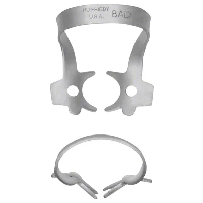 Abbildung von Kofferdam Klammer Satin Steel Figur 8AD OK/UK Molaren Stück
