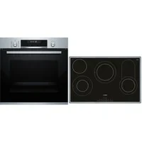 Abbildung von BOSCH Backofen Set &quot;HBD672LS81&quot;, HBA578BS0, PKC845FP1D, mit Teleskopauszug nachrüstbar, ecoClean Direct, 3D Heißluft