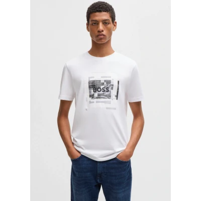 Abbildung von BOSS TE Urban Tshirt print, Herren, Größe: Large, White