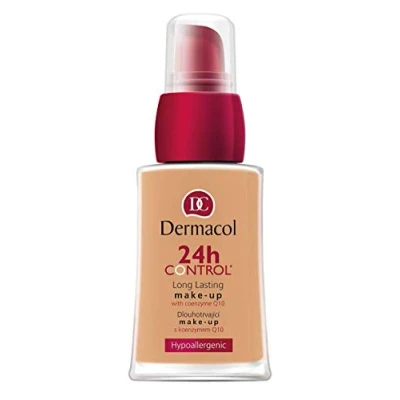 Abbildung von Dermacol 24H Kontrolle Abdeckende, flüssige Foundation mit Coenzym Q10, für trockene und fettige Haut, langanhaltend berührungsfest, Nr. 04, 30 ml