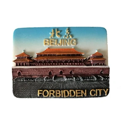 Abbildung von 3D Kühlschrankmagnet, Peking, berühmte Touristen Souvenirs, verbotene Stadt, Harz Heim und Küchendekoration