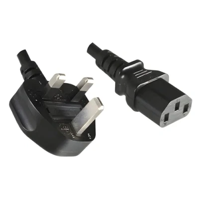 Abbildung von DINIC Stromkabel, Netzkabel für England UK, SA, AE, SG, HK Typ G auf C13 Kaltgeräte (2,00m, schwarz)