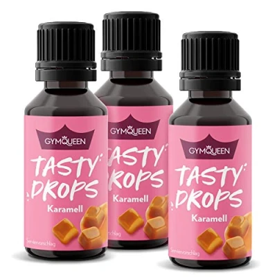 Abbildung von GymQueen Tasty Drops, Karamell, 3x30ml, Flavour Drops ohne Kalorien