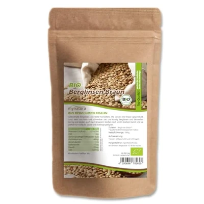 Abbildung von Mynatura Bio Berglinsen braun I Linsen Hülsenfrüchte Naturprodukt Pflanzlich Unbehandelt Eiweiss Beutel (2000g)