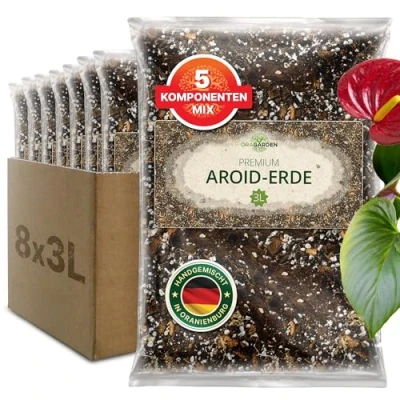 Abbildung von ORAGARDEN Aroid Mix Erde für Zimmerpflanzen und Garten 24L Aroiden Substrat Pflanzen, Palmen, Blumen 5 Komponenten Blumenerde