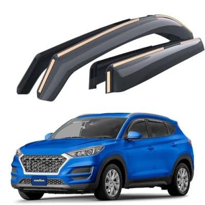 Abbildung von Goodyear Windabweiser für Hyundai Tucson 2015 2020 Autofenster Regenschutz, Regenabweiser, Integrierte Deflektoren, 4 Stück,Dunkel rauchig