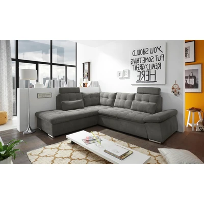 Abbildung von ED EXCITING DESIGN Ecksofa &quot;Nalo L Form&quot;, mit Bettfunktion, Bettkasten, Kopfstützen, Nierenkissen etc.
