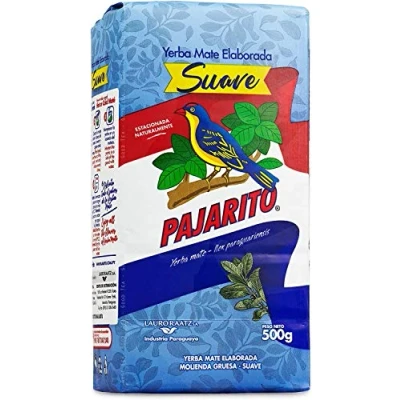 Abbildung von Pajarito Suave Soft Yerba Mate aus Paraguay Grob zermahlene Blätter und Stängeln (500 g)