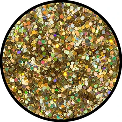 Abbildung von Eulenspiegel 906873 Glitter Gold Juwel (grob), holographisch, 6g, Karneval, Halloween, Mottoparty