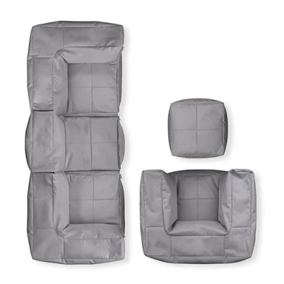 Abbildung von Lumaland Loungeset Modulares System erweiterbar In &amp; outdoor, (5 tlg., Sofa Set), Lounge wasserfest abnehmbarer Bezug individuell kombinierbar waschbar