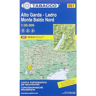Abbildung von Tabacco Wandern 1 : 25 000 Alto Garda Ledro Monte Baldo Nord: GPS. UTM Gitter (Carte topografiche per escursionisti, Band 61)