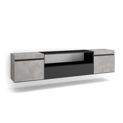 Abbildung von Skraut Home TV Schrank, Lowboard Für Wohnzimmer und Esszimmer 200x45x35cm Geräte bis zu 80&quot; Hängend Moderner Stil Zement