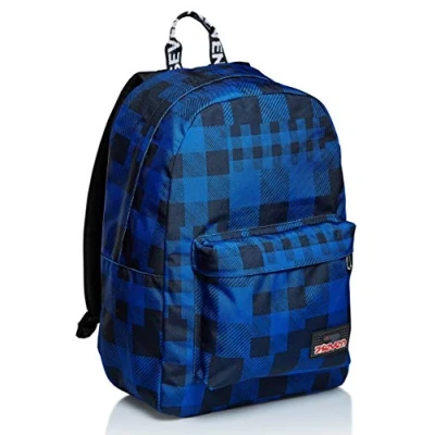 Abbildung von Seven RUCKSACK ISCHOOLPACK Geräumige Schultasche für Teenager, Mädchen und Jungen, mit Laptopfach &amp; USB Anschluss, italienisches Designblau,inkl. Powerbank