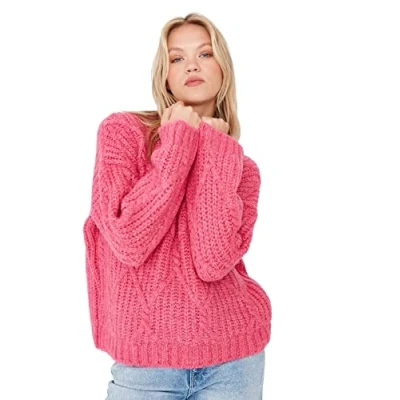 Abbildung von Trendyol Strickpullover, Damen, Größe: 36, Fuchsia