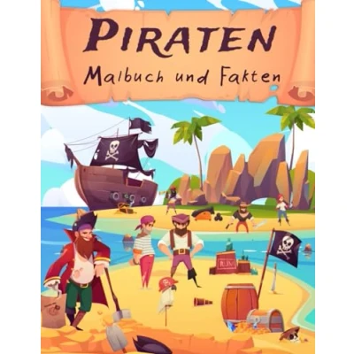 Abbildung von Piraten Malbuch und Fakten: Interessante Fakten über das Leben der Piraten, ihre Traditionen Kultur für Kinder Ausmalbilder mit ... (Malbücher Kinder)