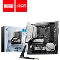 Abbildung von MSI B760M Project Zero Mainboard, Back Connect mATX Unterstützt Intel Core Prozessoren der 14., 13 und 12. Generation LGA 1700, DDR5 7800+MHz/OC, PCIe 5.0 x16,