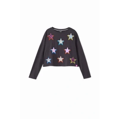 Abbildung von Desigual STAR Langarmshirt für Kinder, Größe: 158/164, Grey