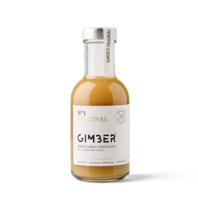 Abbildung von GIMBER Biologisches Ingwerkonzentrat 200 ml Alkoholfreies Bio Getränk aus Ingwer, Zitrone und Kräutern Premium Ingwer Essenz