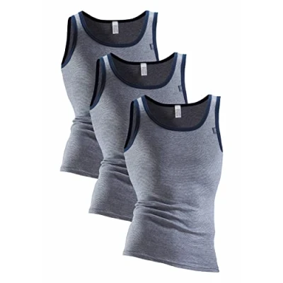 Abbildung von Clipper Exclusive Unterhemd &quot;Tanktop für Herren&quot;, (3 St.), modische Optik: Jeans meliert, tolle Baumwoll Qualität