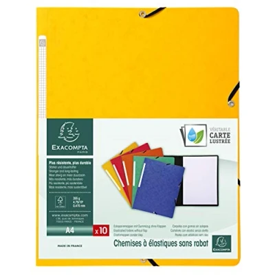 Abbildung von 10 x Exacompta Eckspannmappe A4 Manila Karton 355g/qm gelb