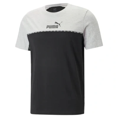 Abbildung von PUMA Herren ESS Block X Tape Tee T Shirt, Grau Light Gray Heather, L