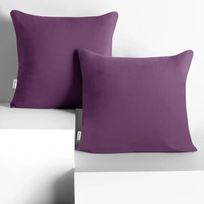 Abbildung von DecoKing 2 Kissenbezüge 40x40 cm Baumwolle Reißverschluss Pflaume Amber
