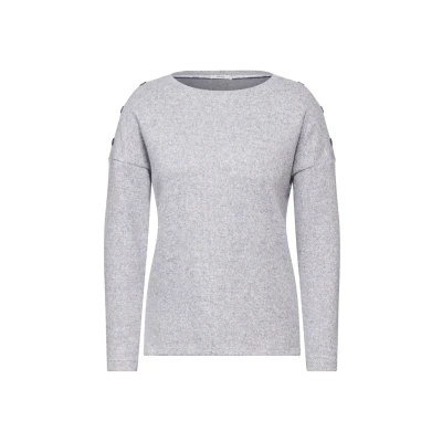 Abbildung von Cecil Melange MIT KNÖPFEN Strickpullover, Damen, Größe: XL, Grau