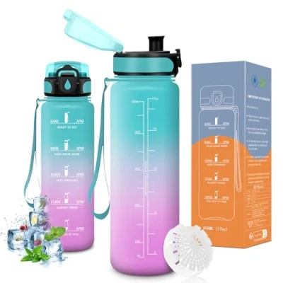 Abbildung von Vikaster Trinkflasche auslaufsicher, 500ml, Fahrrad, Kohlensäure Geeignet, Sportflasche für Kinder, Schule, Fitness, Outdoor