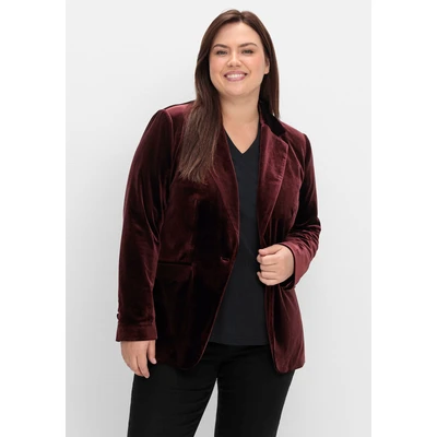 Abbildung von Sheego SAMT Blazer, Damen, Größe: 44, Bordeaux