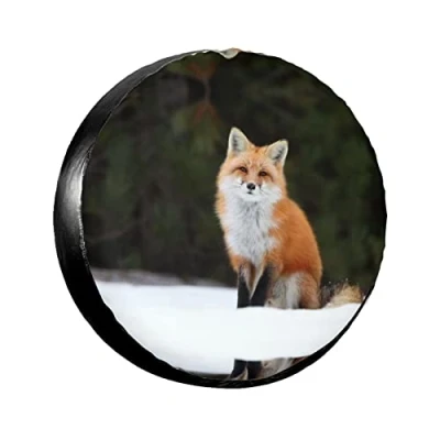 Abbildung von Lustige Fuchs Reifentaschen, Ersatzreifenabdeckung, tragbare Radtaschen, für einfachen Transport, universelle Passform, maschinenwaschbar, 35,6 cm, 38,1 40,6 43,2 cm