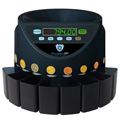 Abbildung von Securina24 Automatischer Euro Münzzähler &amp; sortierer Geldzählmaschine SR1200 Geldzähler Münzzählautomat (Schwarz Blacklabel BBB)