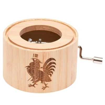 Abbildung von Spieluhr aus Bambus mit dem Kinderlied: Ein Vogel wollte Hochzeit machen (Vogelhochzeit) music box von Kurbelwerk green line, Motiv Bräutigam