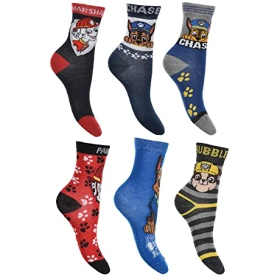 Abbildung von Paw Patrol 6 PACK Socken für Kinder, Größe: 27/30, Mehrfarbig
