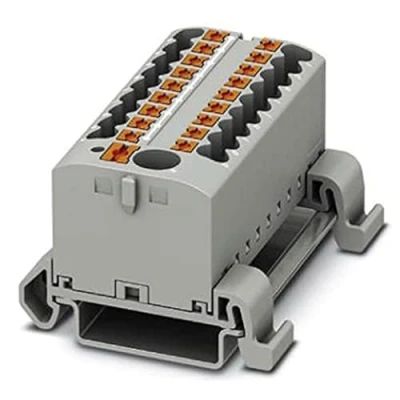 Abbildung von PHOENIX CONTACT PTFIX 6/18X2,5 NS35A GY Verteilerblock, Block mit waagerechter Ausrichtung und integrierter Einspeisung, 690 V, 24 A, Anzahl der Anschlüsse 19, Querschnitt 0,14 mm² 4