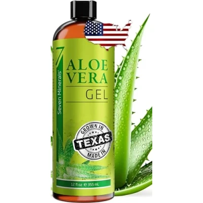 Abbildung von Seven Minerals Bio Aloe Vera Gel mit 100 % Reiner und Frischer Aloe, Zieht Schnell Ein, Ohne Klebrige Rückstände, 355 ml