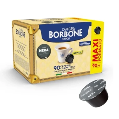 Abbildung von Caffè Borbone Kaffeekapseln, Schwarze Kaffeemischung 90 Stücke (6 Packungen zu 15 Kapseln) Kompatibel mit Kaffeemaschinen der Marke Nescafè®* Dolce Gusto®*