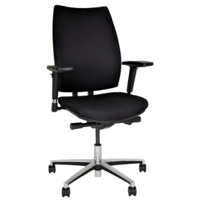 Abbildung von BISLEY Bürodrehstuhl Upscale, Polster, Aluminium poliertes Fußkreuz, Metall, 733 Schwarz, 66 x 44 cm