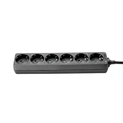 Abbildung von Adam Hall Accessories 8747X6M5 6 Fach Plastik Steckdosenleiste Ohne Schalter 5M Schwarz