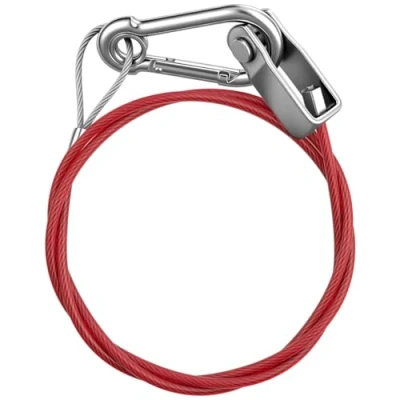 Abbildung von URAQT KFZ Abreisseil für Anhänger und Wohnwagen, 1 Meter Brems mit Haken Abreißseil Karabiner Abzugskraft 400 kg Wohnwagen