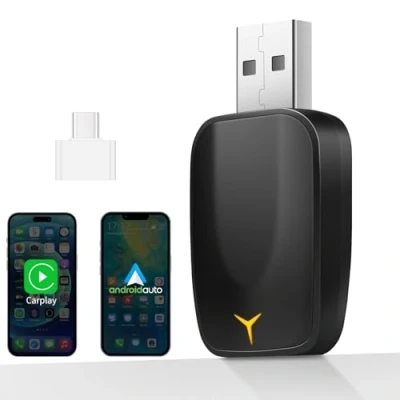 Abbildung von Wireless Carplay und Android Auto Adapter, 2 in 1 Stick Konvertieren Wired Auto/Carplay kabellos, Geeignet für Autos mit AA Carplay, Plug &amp; Play, USB C/A, Mini Stabil