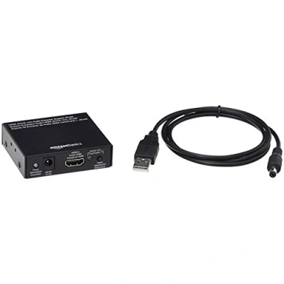 Abbildung von Amazon Basics Audio Extractor Konverter, HDMI auf + (SPDIF RCA Stereo), Schwarz
