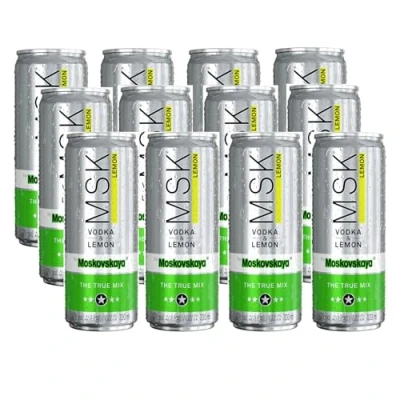 Abbildung von MSK Vodka &amp; Lemon 10% vol. (12 x 0,33l) Fertig gemixter Cocktail in praktischer Dose Vegan Mit Pfand