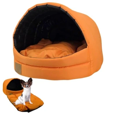Abbildung von ODOLPLUSZ Hundehütte Hundehöhle Exklusives Haus Hund oder Katze 2 Größen Komfortabel und Waschbar (Orange, S)