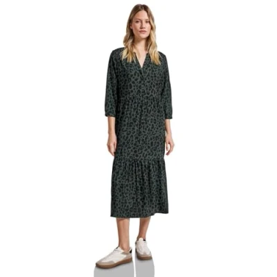 Abbildung von Street One Gemustertes Volant Freizeitkleid, Damen, Größe: 38, Grün